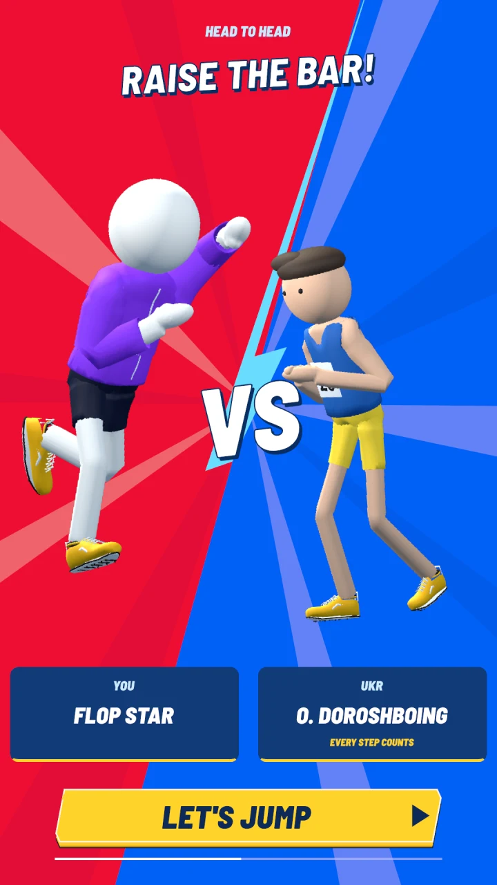 Flop Star head-to-head introduction before a jump