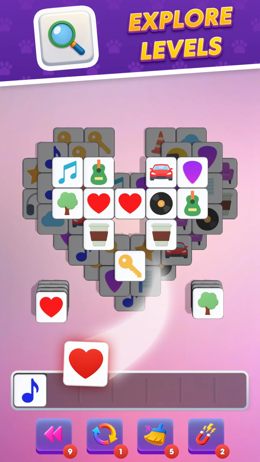 Turbo Tiles Google Play artwork showing a heart-shaped tile puzzle